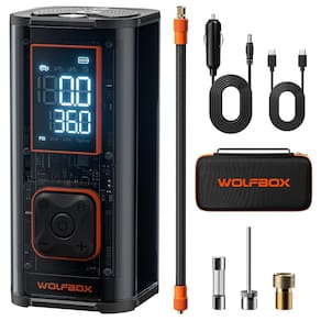Compressor de ar WOLFBOX 12000mAh 150PSI 58LPM para pneus de carro