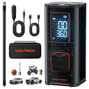 Compressor de ar WOLFBOX 12000mAh 150PSI 58LPM para pneus de carro