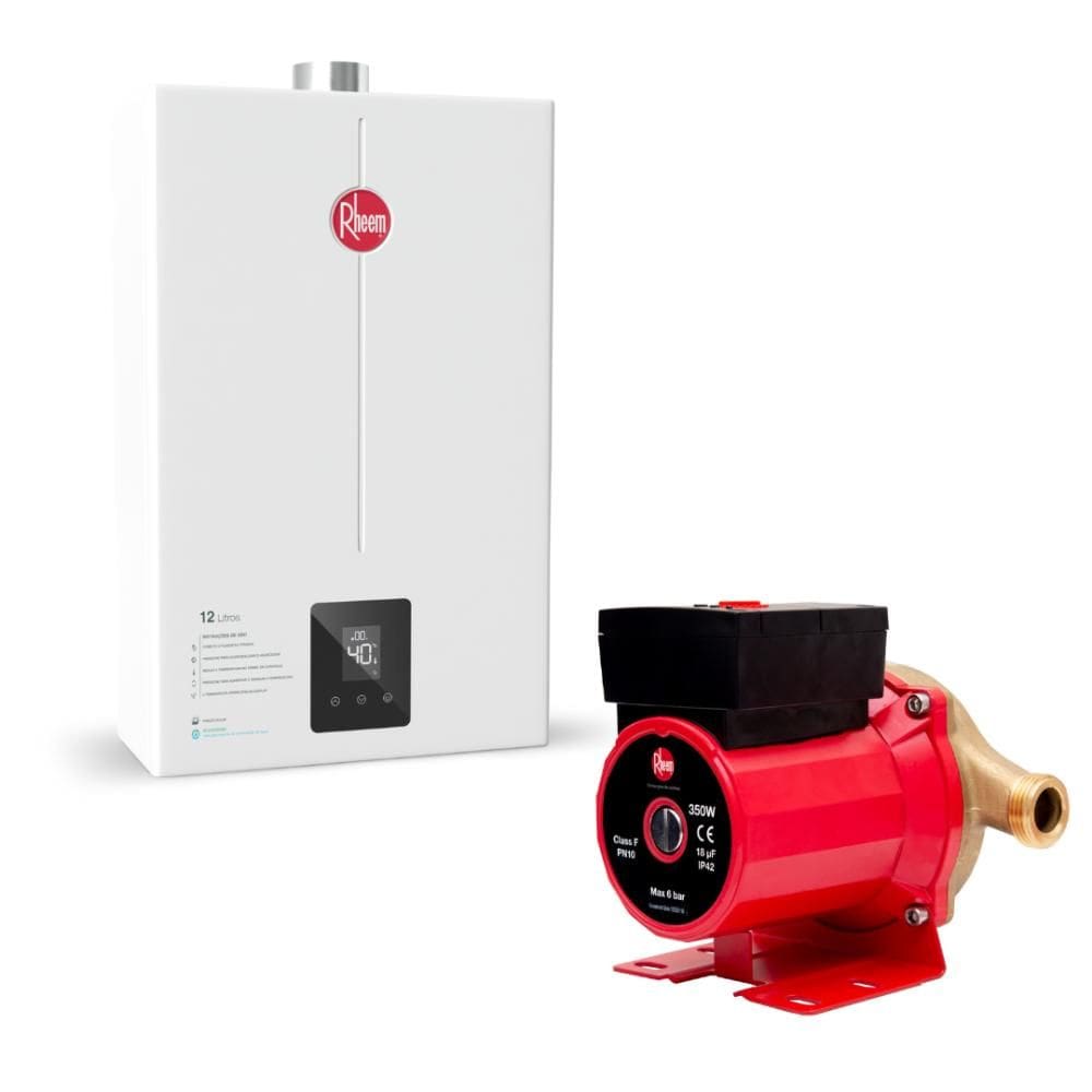 Kit Aquecedor 12 Litros GN Bivolt + Bomba 120W 220V Rheem
