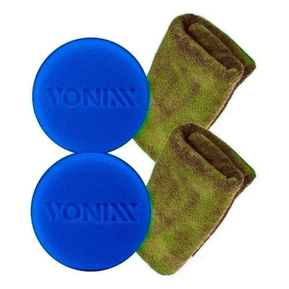 2 Aplicador Espuma Automotivo Vonixx + Kit Pano Microfibra