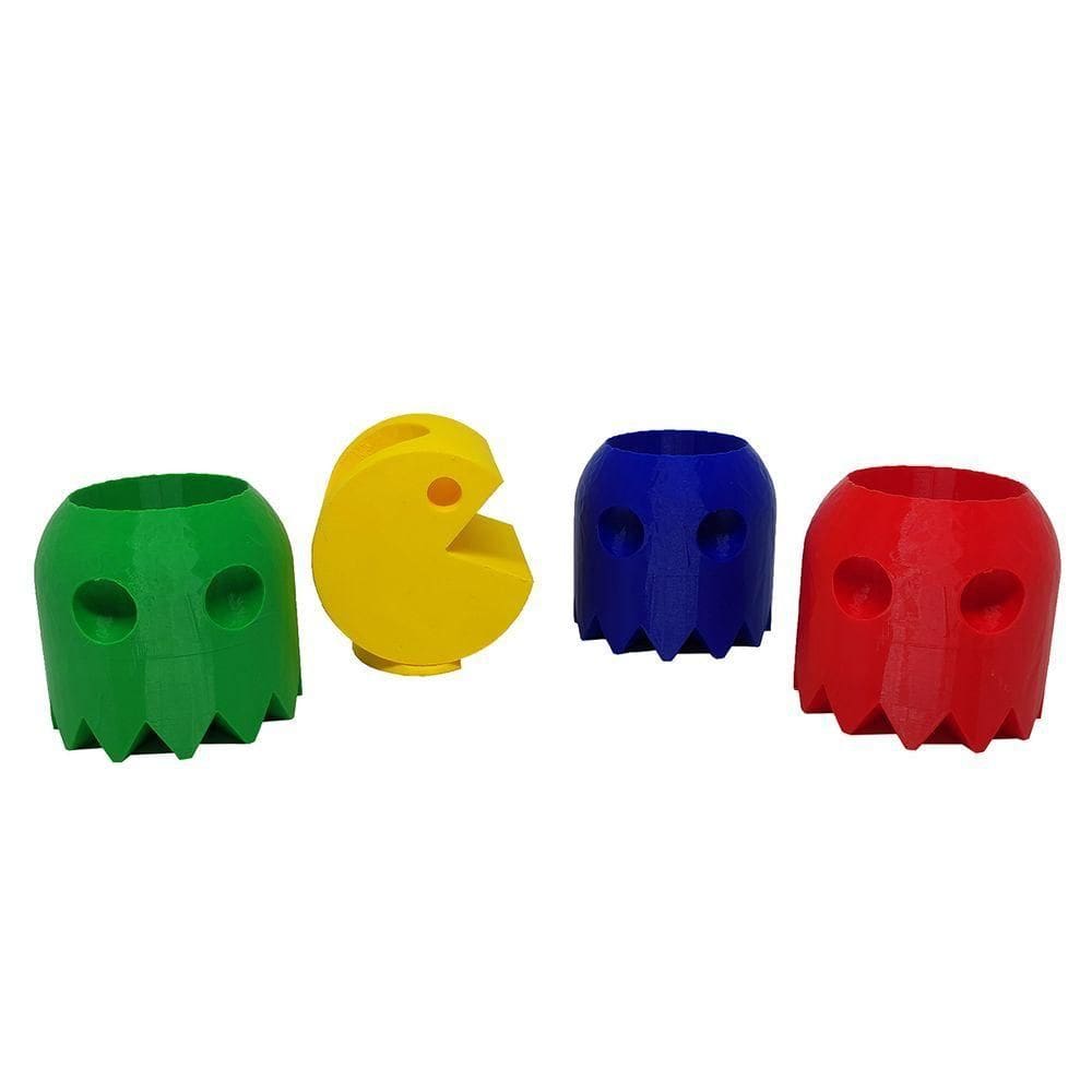 Conjunto De Vasos Pac Man Decor Enfeite Suculentas 3d