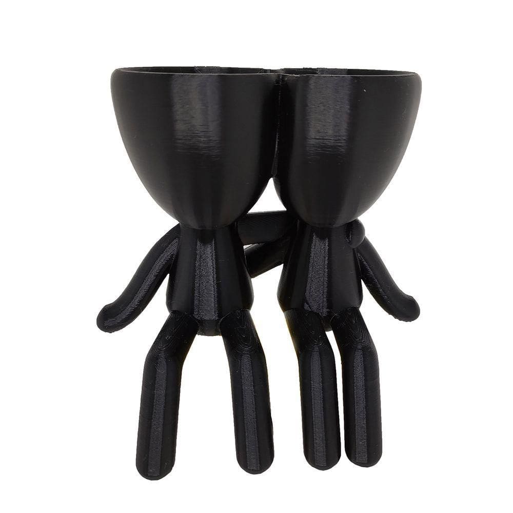 Vaso 3d Abraço Suculentas Decoração 15cm Robert Plant Decorativo Preto
