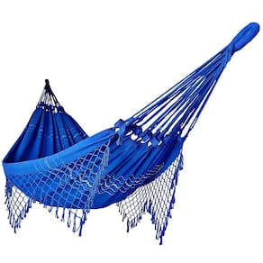 Rede de Dormir Casal Balanço de Algodão Reforçada 3,80m x 1,50m Azul Royal