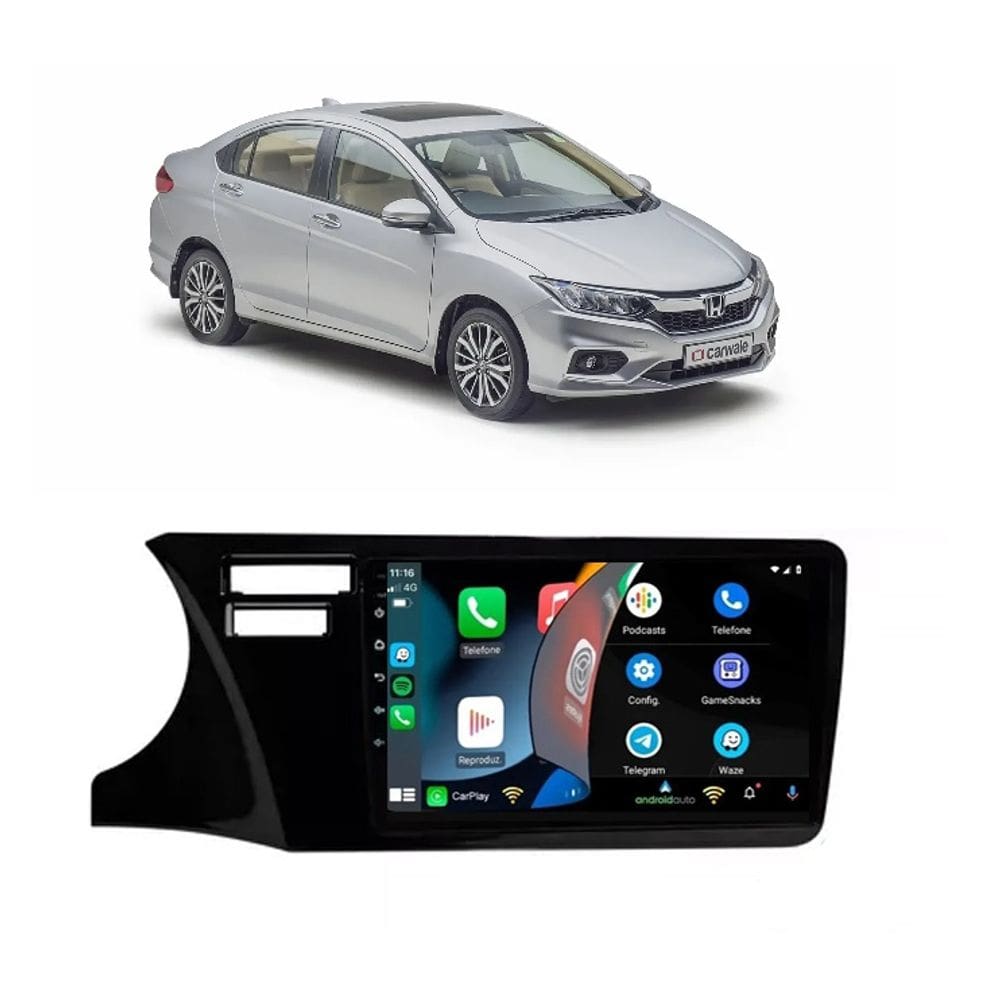 Kit Multimídia City EX EXL 2015 / 2018 9 Pol Android Carplay Gps 2/32GB - 915BR ROADSTAR