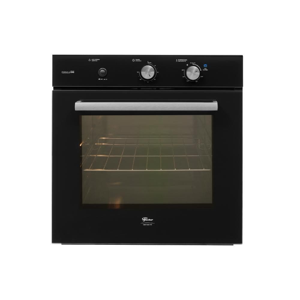 Forno de Embutir a Gás Fischer Infinity 78L com Grill e Timer 850W Preto 220V
