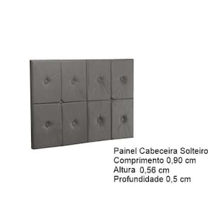 Painel De Cama Solteiro 0,90 Ferrari Cor Cinza