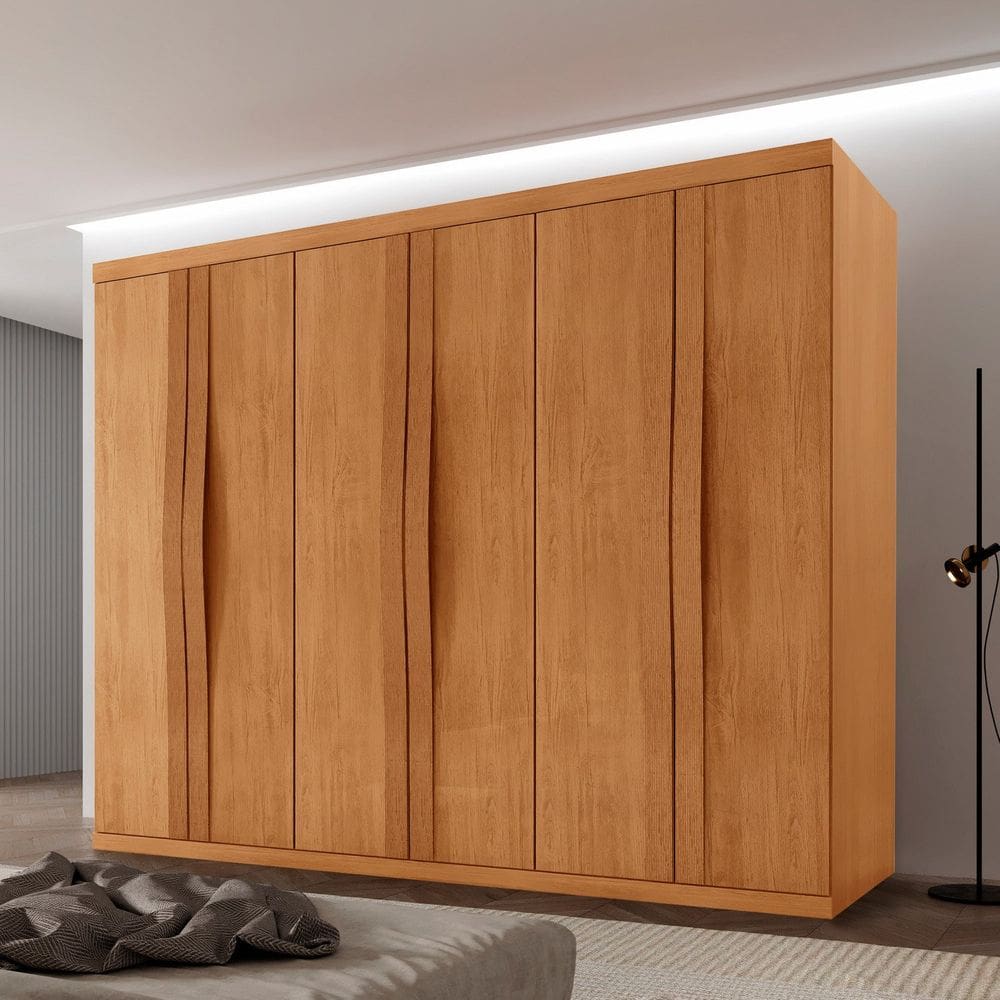 Guarda-roupa Casal 100% Mdf 6 Portas e 6 Gavetas Olimpo Naturalle
