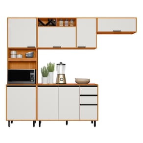 Cozinha Modulada Ravena 4 Peças 8 Portas com Paneleiro Duplo Poliman Móveis