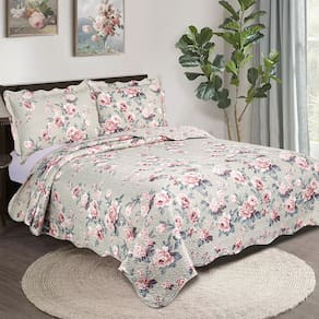 Colcha Cobre Leito King 3 Peças Dupla Face Bordada Matelassê Estampada Camesa