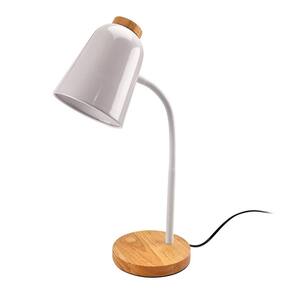 Luminária De Mesa Minimalista Detalhes Em Madeira