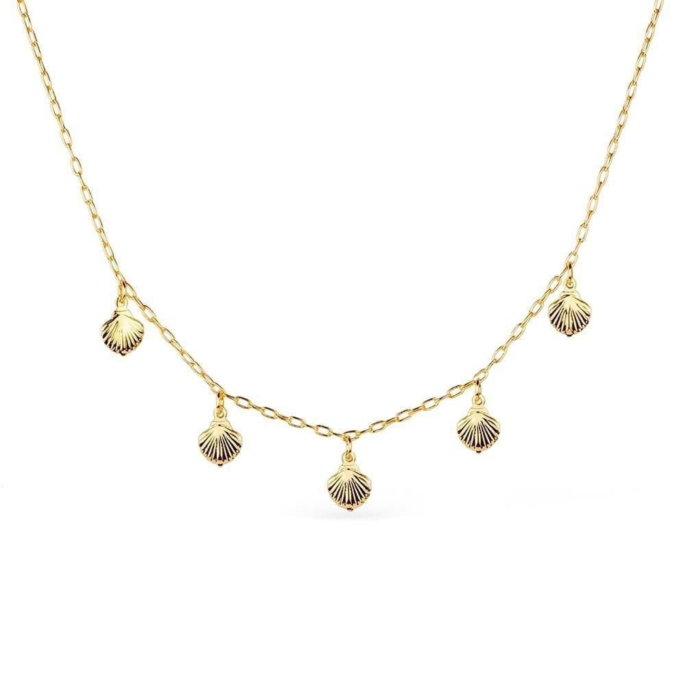 Colar Dourado De Concha