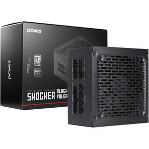 Fonte Gamer Pcyes Shocker Full Modular 600w 80 Plus White Cor Preto 127/220v FM600WBV