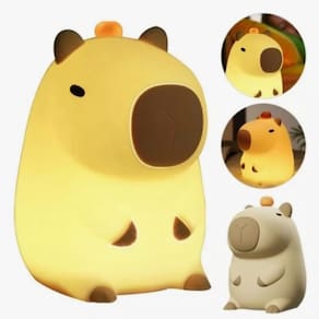 Luminária Silicone Projetor Abajur Capivara Noturna Recarregável Touch  Quarto Infantil