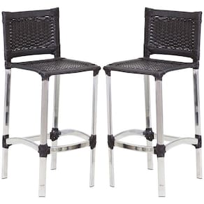 2 Banquetas Madri em Alumínio para Edícula, Cozinha, Balcão, Área Trama