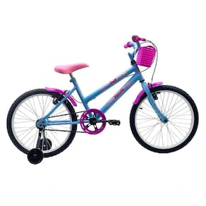 Bicicleta Infantil Aro 20 Com Rodas Doll - Route Azul Claro