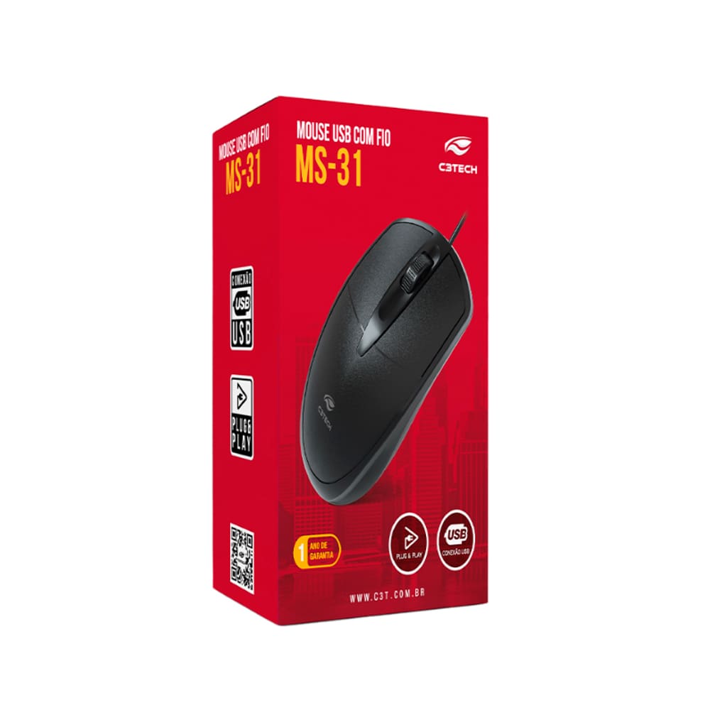 Mouse USB MS-31BK Preto C3TECH