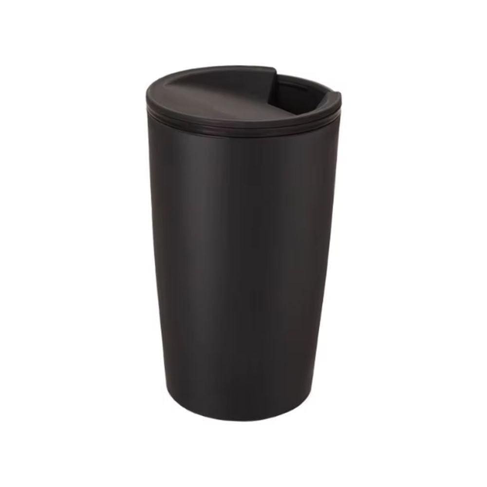 Copo de Fibra de Bambu com Tampa N2443577 Preto - Quanhe