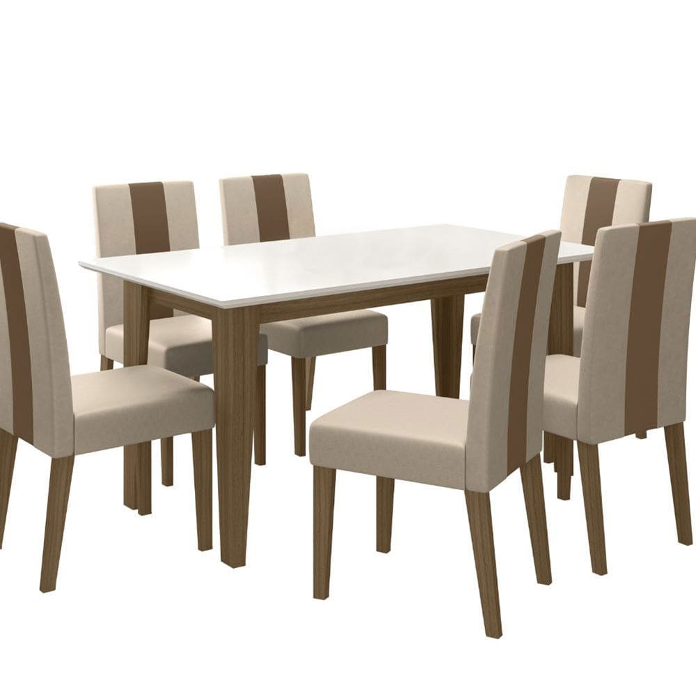 Mesa de Jantar Liz 6 Lugares com Cadeira Linea