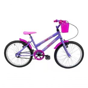 Bicicleta Infantil Aro 20 Feminina Doll + Rodinha Lateral Violeta