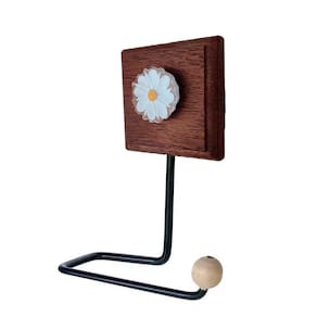Porta Papel Higiênico Madeira Flor Cor Branco