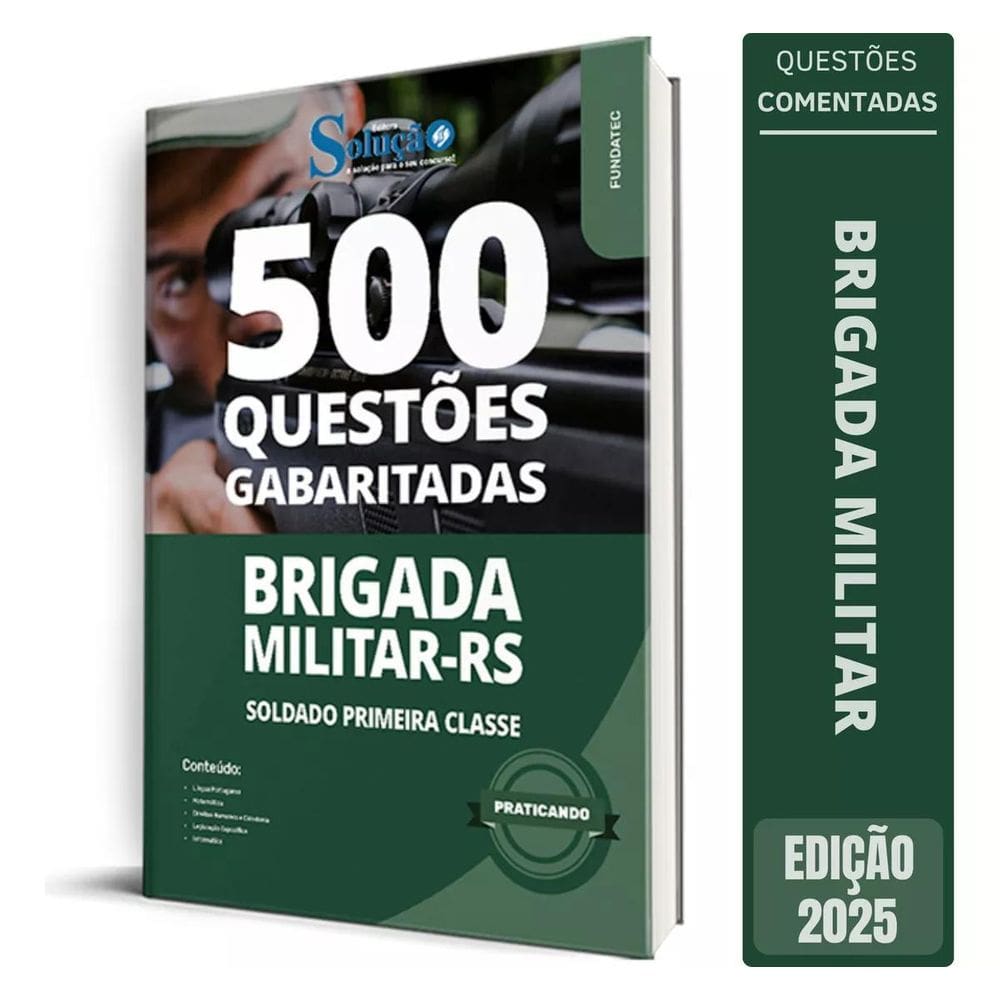 Caderno Questões Brigada Militar Rs 2025 Soldado Primeira
