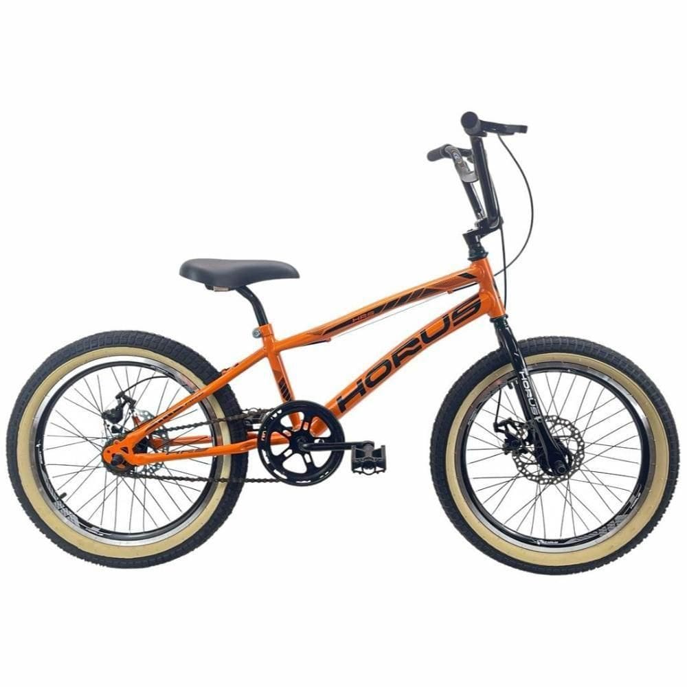 Bicicleta Infantil Aro 20 Bmx Cross Freestyle A Disco Skill Horus Laranja