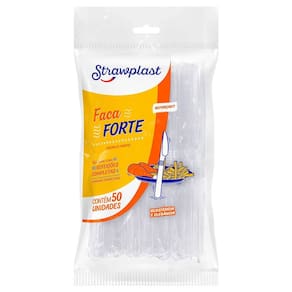 Faca Forte Cristal c/50 - Strawplast