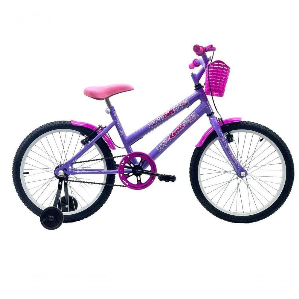 Bicicleta Infantil Aro 20 Feminina Doll - Route Lilás e rosa
