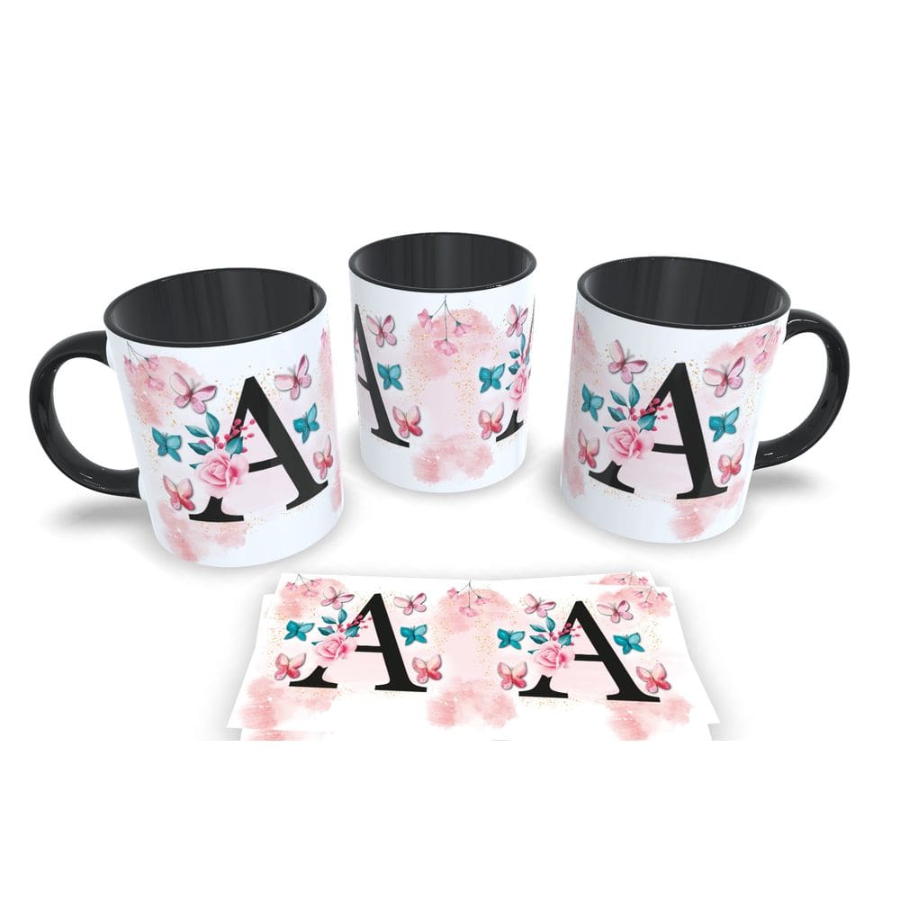 Caneca Preta Letras do Alfabeto – Design Único para Amantes da Escrita