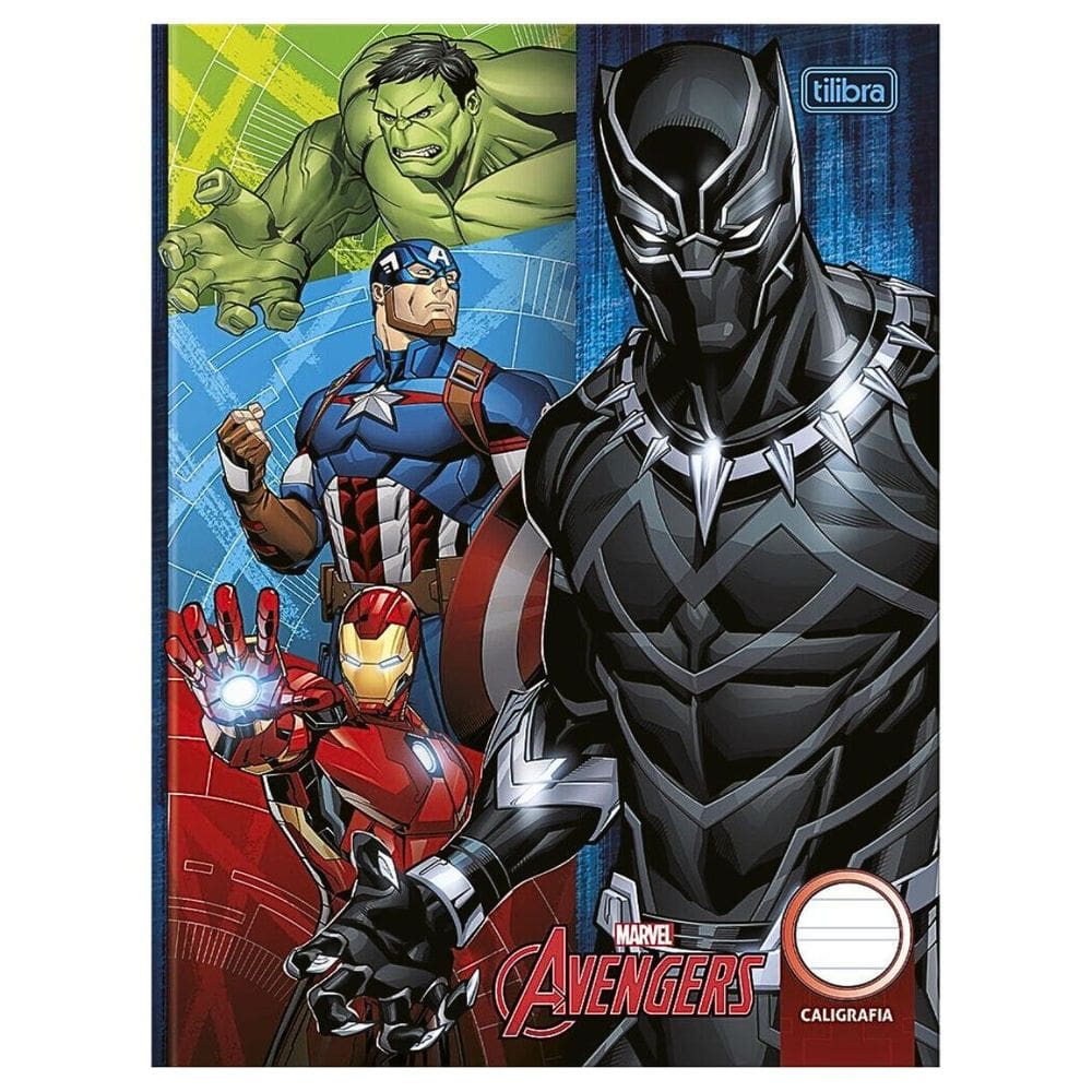 Caderno De Caligrafia Brochura Capa Dura Avengers (Vingadores) 40 Folhas - Tilibra