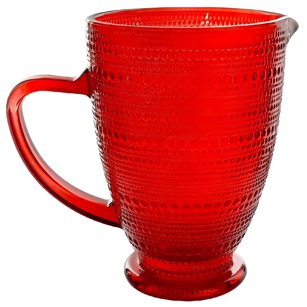 Jarra Pérola de Vidro Vermelho para Água Ou Suco 1370 ml