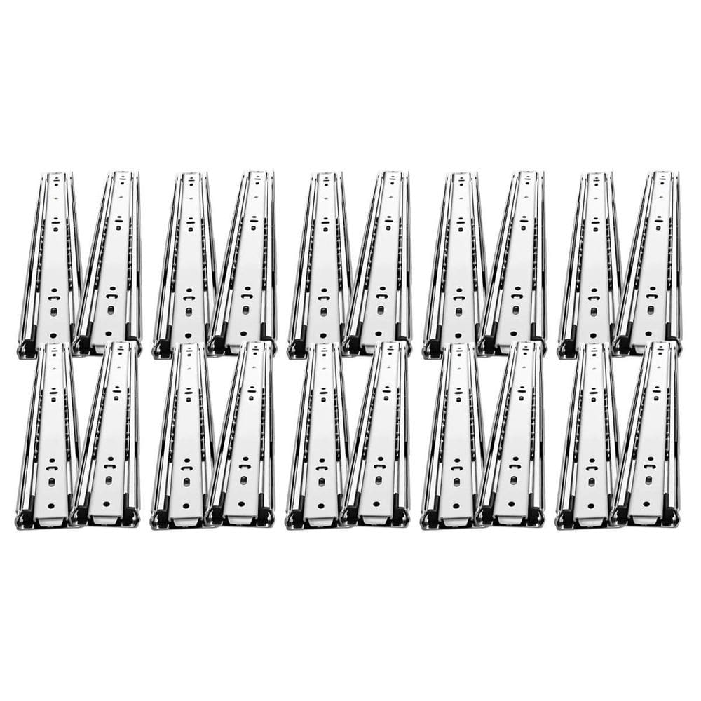 Kit 20 Corrediça Gaveta Telescópica Light 35Cm Com Parafusos