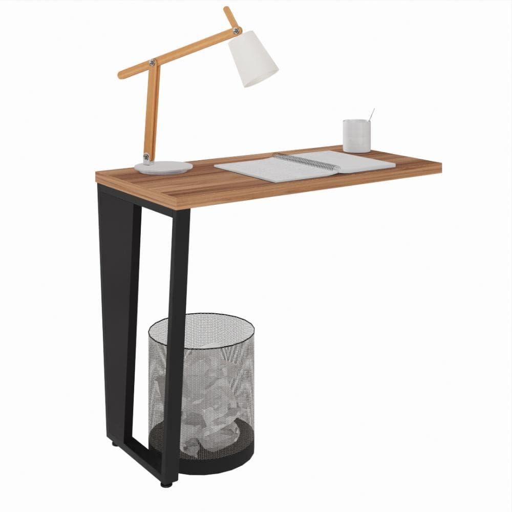 Mesa Auxiliar para Escritório Yaris YAR9145 Home Office 90x73cm Marrom/Preto