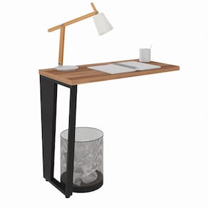 Mesa Auxiliar para Escritório Yaris YAR9145 Home Office 90x73cm Marrom/Preto
