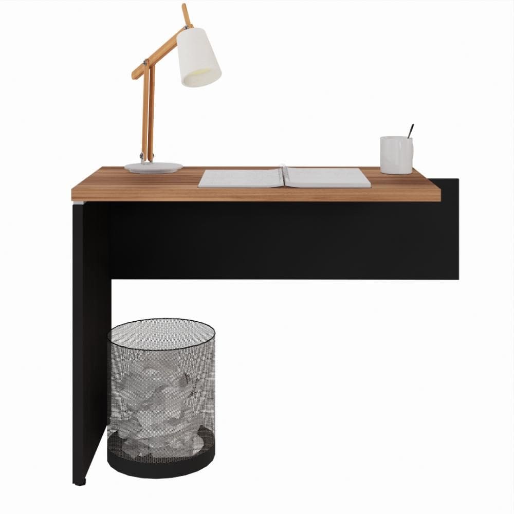 Mesa Auxiliar para Escritório Yaris YAR9045 Office 90cm Marrom/Preto