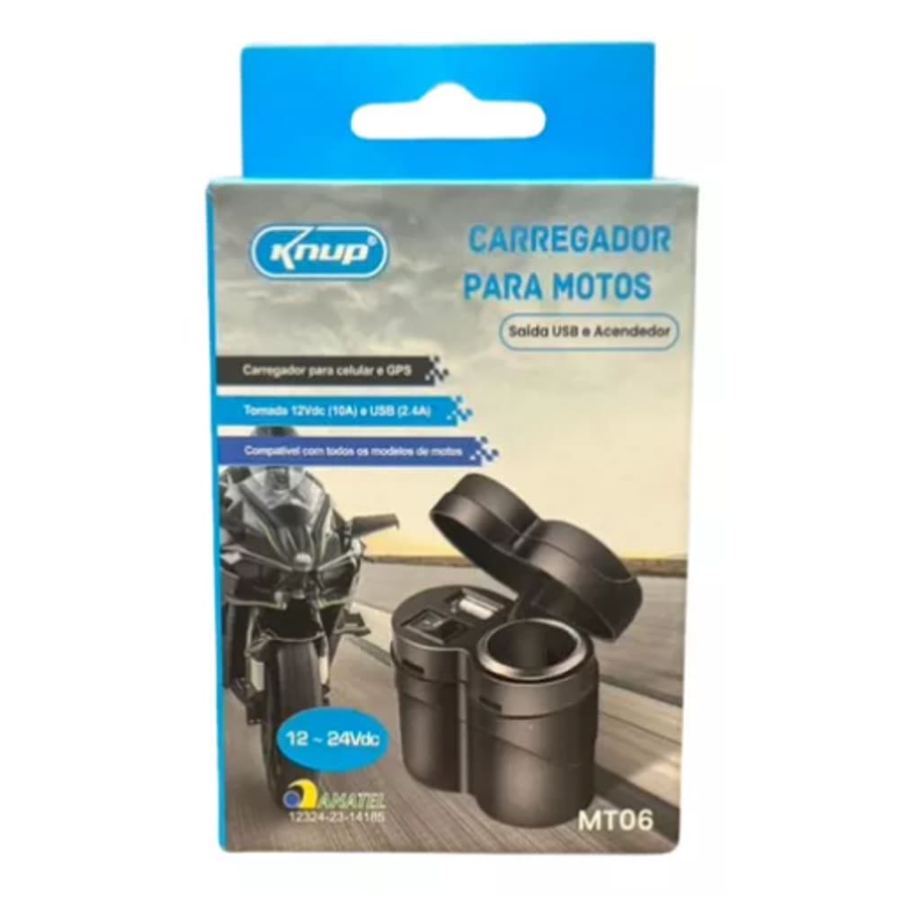Tomada Usb 12v Para Moto Isqueiro Acendedor Prova De Agua