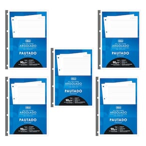 Kit 05 Refil Tiliflex Para Caderno Argolado Fichário Universitário 80 Folhas ( 90g/m² ) Tilibra
