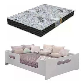Cama Encanto Casal Montessoriana Infantil 100% MDF + colchão Gazim D23 de 1.88x1.38 - Branca