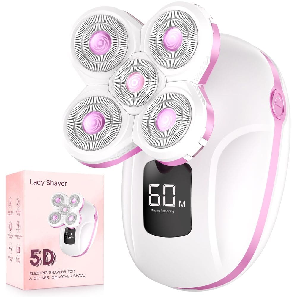 Barbeador elétrico Orvina recarregável Rotary para mulheres rosa