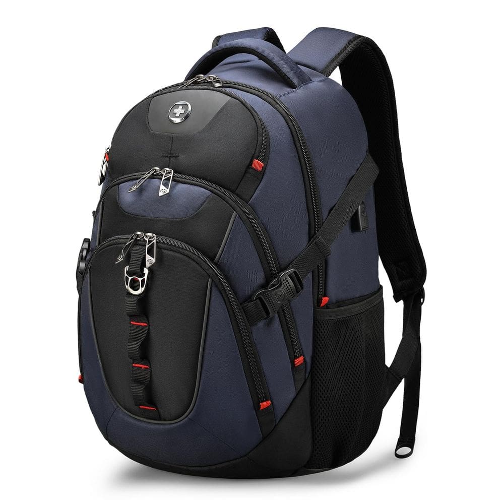 Mochila Swissdigital Design Business com USB 15,6" azul/preta