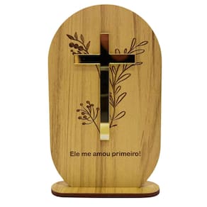 Ele Me Amou Primeiro, Totem Cruz, Totem Jesus Cristo 12,5 cm
