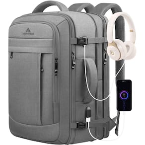 Mochila AREYTECO Carry On 50L para viagens com laptop de 17" cinza