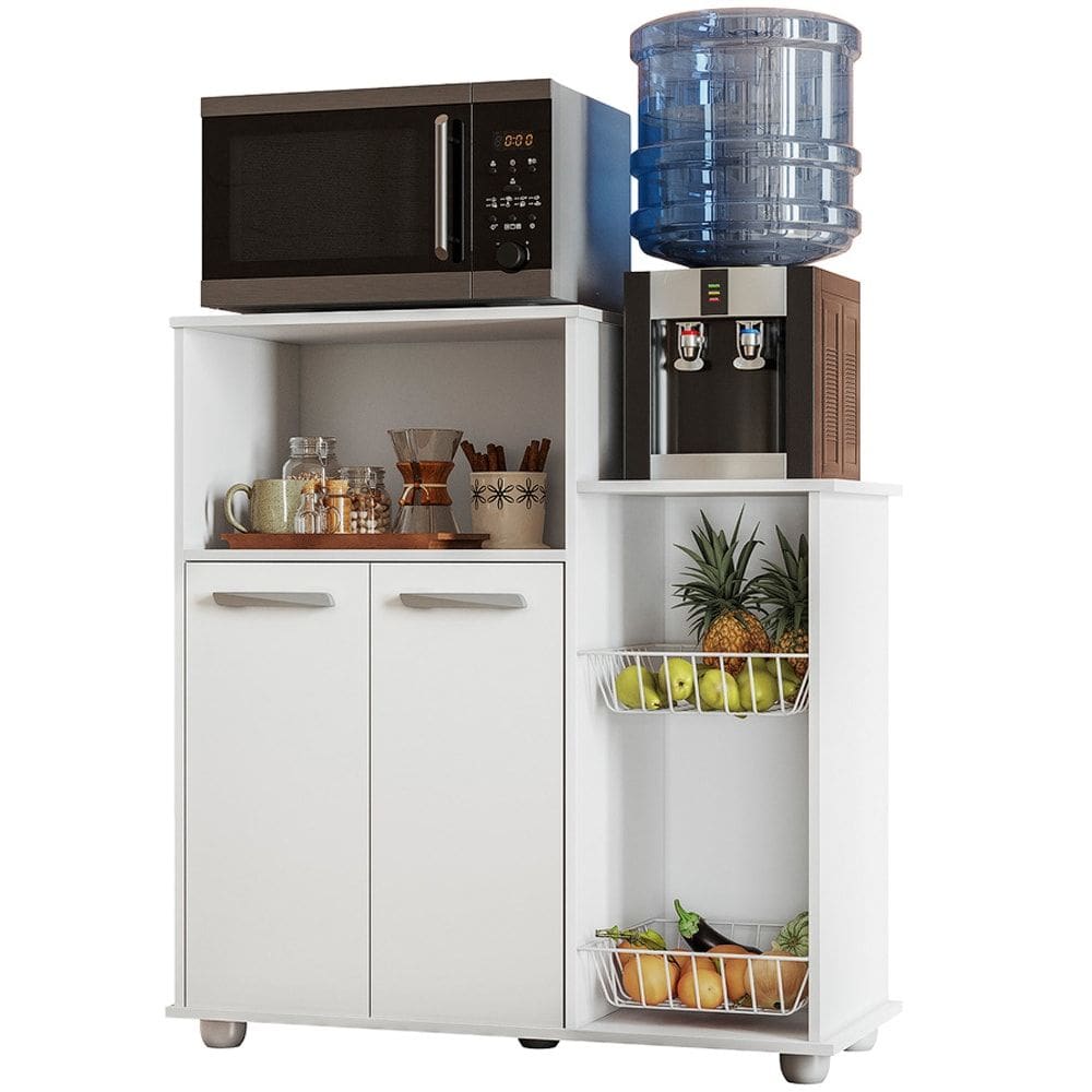 Balcão Fruteira Para Cozinha 2 Portas 91 cm Solle Branco PLN