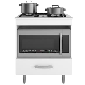 Balcão Para Cooktop  1 Gaveta 72 cm Alec Branco PLN