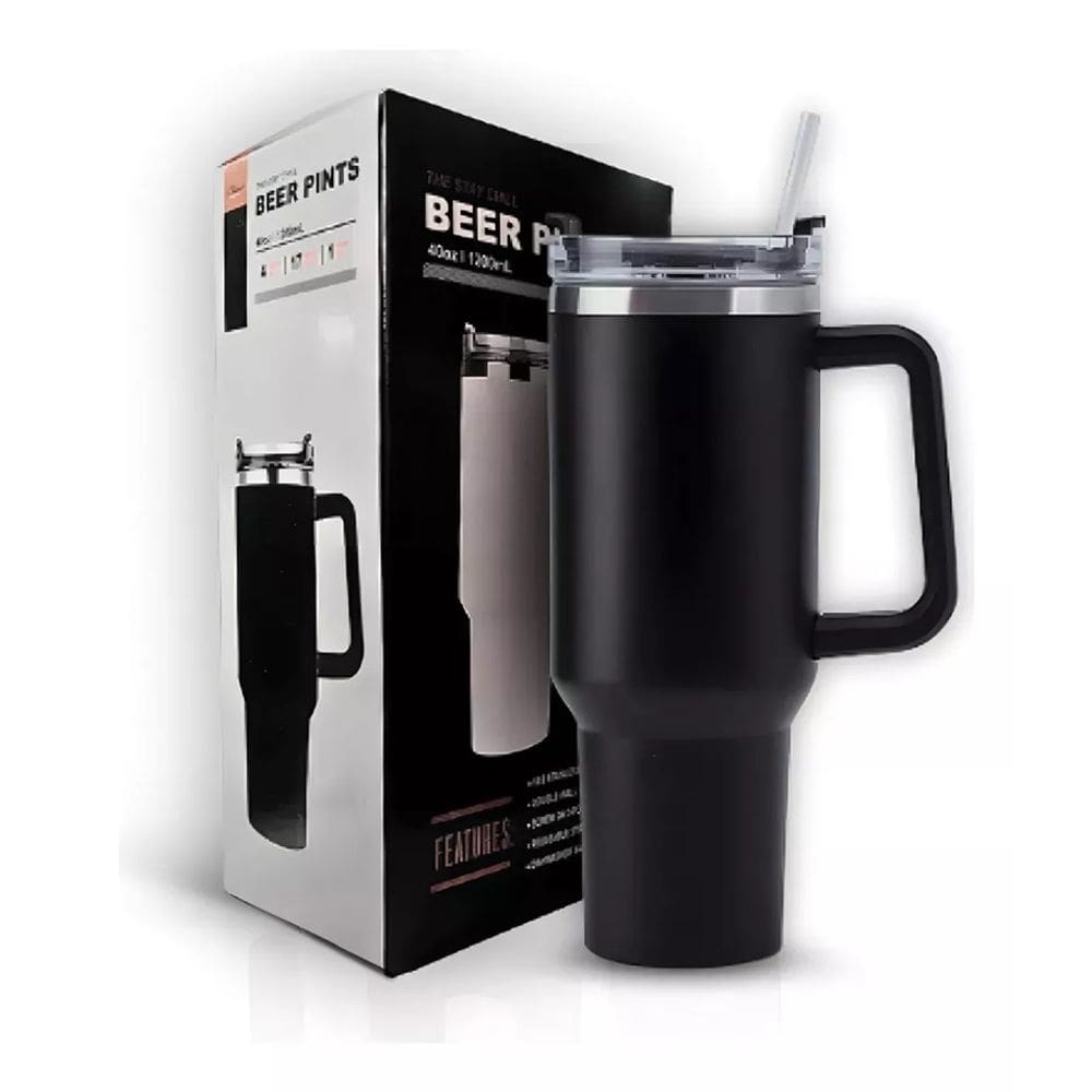 Copo Termico 1200ml, Cor Preto