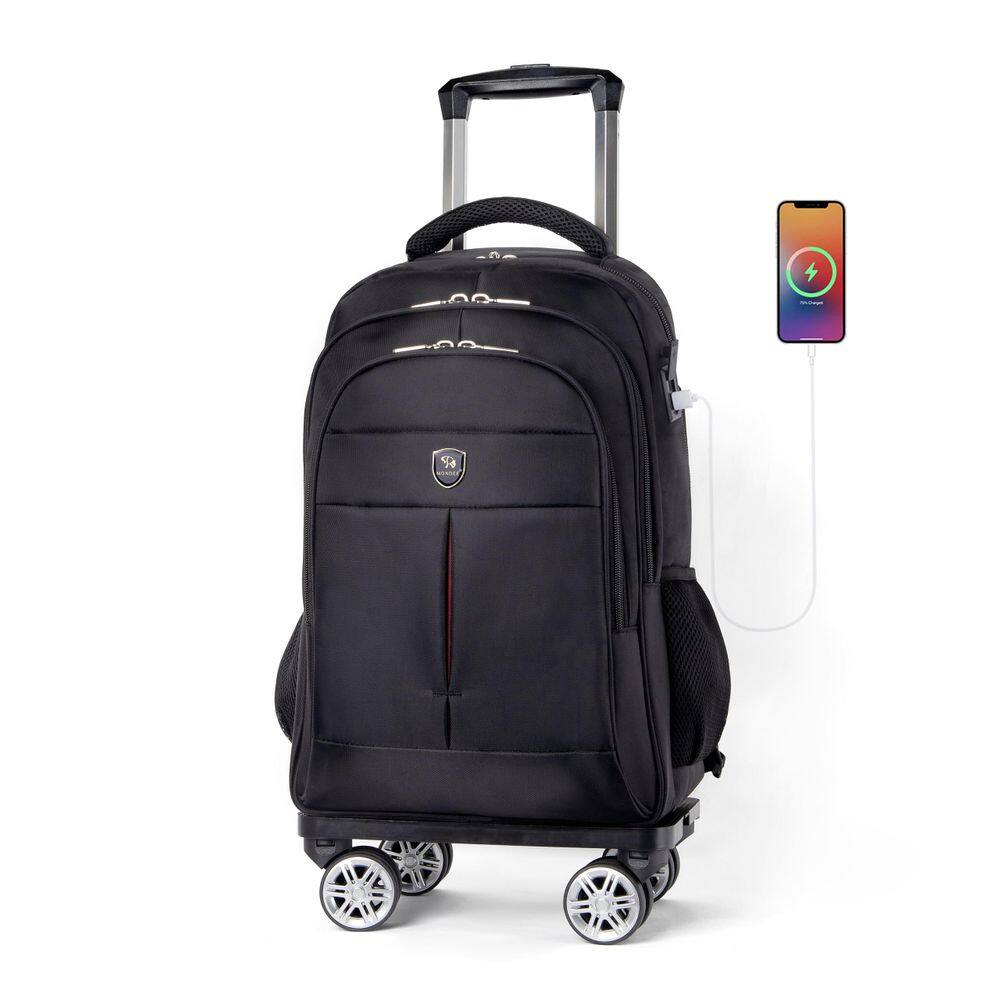 Mochila rolante dicolor 35L com compartimento para laptop de 15,6"