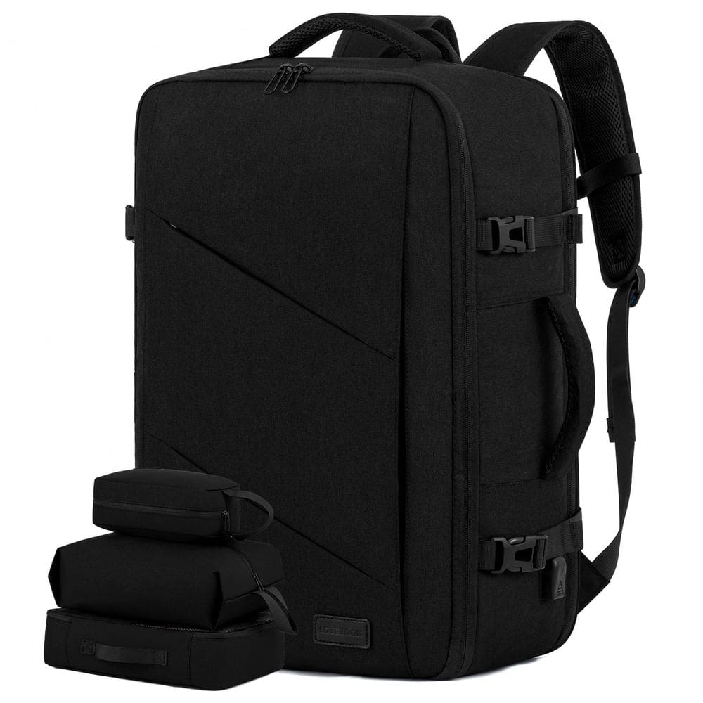 Mochila de viagem LOVEVOOK Carry on 50L com porta USB preta
