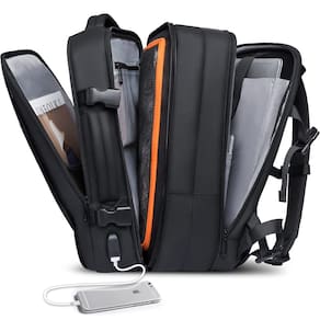 Mochila de viagem BANGE 35L expansível à prova d`água para laptop de 17,3 polegadas