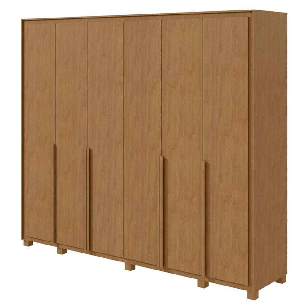 Guarda Roupa Casal Imperatore 3 Portas Amêndoa Clean com Pés - Lopas
