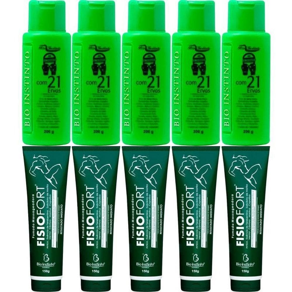 Revenda 5 Pomada Massageadora Fisiofort 5 Gel Detonador 100G